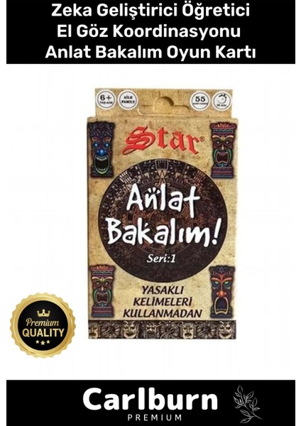 Eğitici Zeka Geliştirici Öğretici Eğlence Aile Parti Gece Anlat Bakalım Mini Oyun Kartları