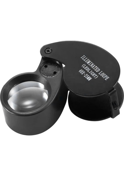 40X Mini Büyüteç Aydınlatmalı Büyüteç Cam Göz Kuyumcular LED Işıklar Taşınabilir Katlanır Büyüteç Mücevher Madeni Paralar Antika (Yurt Dışından)