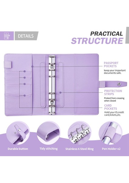Bütçe Klasörü-29 Parça Tasarruf Para Düzenleyici, Bütçe Için Nakit Zarflar, Fermuarlı Zarflı A6 Pu Bütçe Klasörü, Mor (Yurt Dışından) modelleri