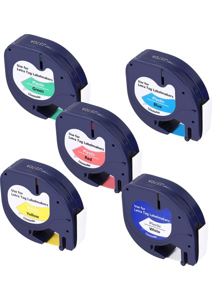 5 Adet 91201 12MM Dymo Letratag Bant Plastik Etiket Bandı Kendinden Yapışkanlı Bant Karışık Renkli Bant Dymo Letratag Etiket Yapıcı Için Uyumlu (Yurt Dışından)