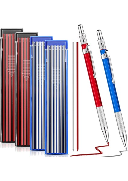 48 Yedekli 2 Lehim Kalemi Mekanik Kalem Metal Kaynak Işaretleyicileri Boru Kaynakçısı Yapı Ağaç Işleri Için (Yurt Dışından)