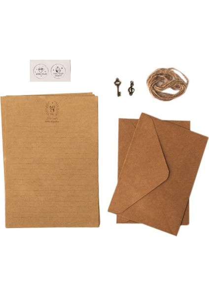 12 Adet Vintage Kraft Kağıt Yazı Kağıdı Mektup Yazma Için Avrupa Tarzı Kağıt Mektup Kağıdı Kırtasiye Numarası 7 (Yurt Dışından)