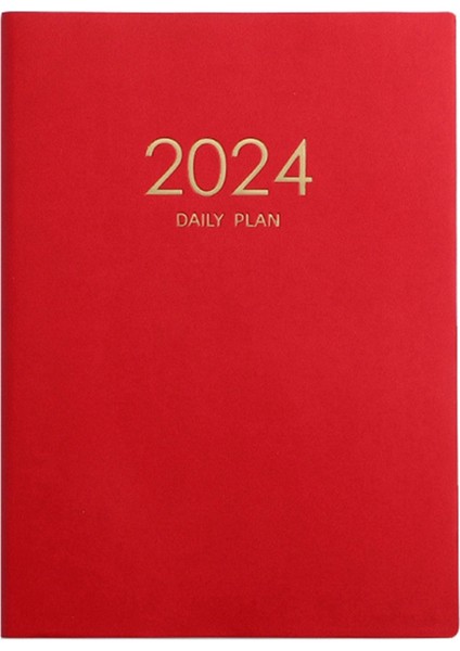 2024 Kırmızı Plan Defteri Takvim Kalınlaştırılmış Günlük Plan Defteri Haftalık Defter Ofis Okul Malzemeleri (Yurt Dışından)