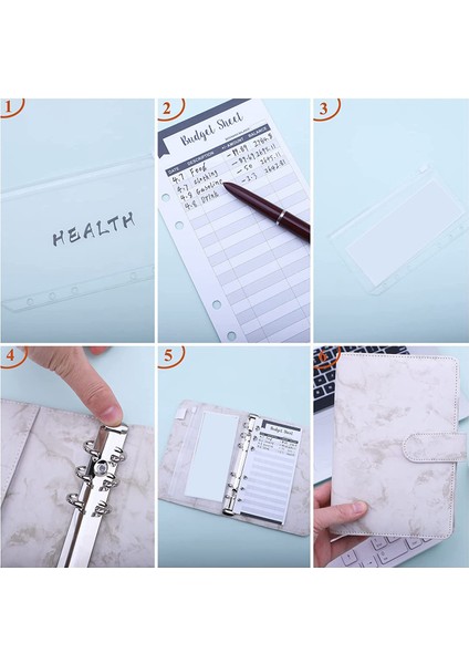 A6 Pu Klasör Kapağı A6 Klasör Cepleri Gider Bütçe Sayfaları Para Tasarrufu Için Etiket Etiketleri Nakit Zarflar Beyaz (Yurt Dışından) fiyatları