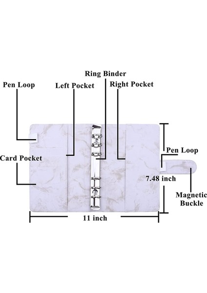 A6 Pu Klasör Kapağı A6 Klasör Cepleri Gider Bütçe Sayfaları Para Tasarrufu Için Etiket Etiketleri Nakit Zarflar Beyaz (Yurt Dışından) fırsatları
