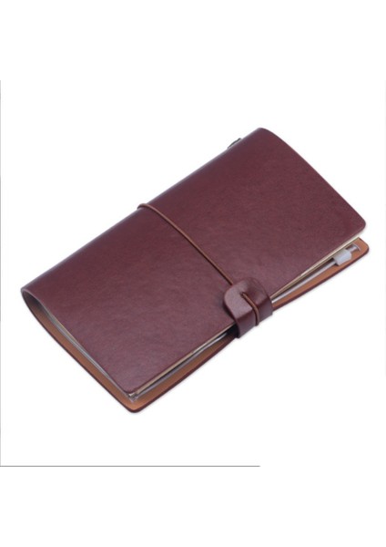 2022 Plan A6 Not Defteri Ajanda Iş Yaratıcı Gevşek Yapraklı Defter Retro El Defter 200X120MM Şarap Kırmızısı (Yurt Dışından)