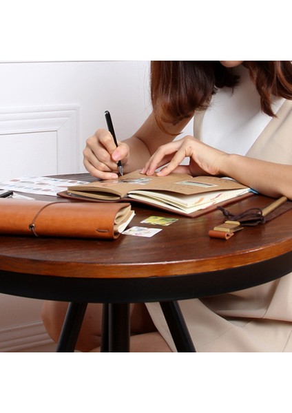 2022 Plan A6 Not Defteri Ajanda Iş Yaratıcı Gevşek Yapraklı Defter Retro El Defter 200X120MM Şarap Kırmızısı (Yurt Dışından)