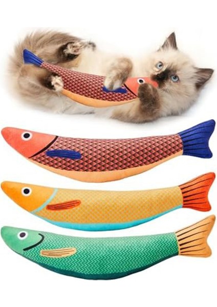 3 Adet Kedi Oyuncakları Saury Balığı, Kedi Çiğneme Oyuncağı Kedi Nanesi Oyuncakları Iç Mekan Kedileri Için (Yurt Dışından)