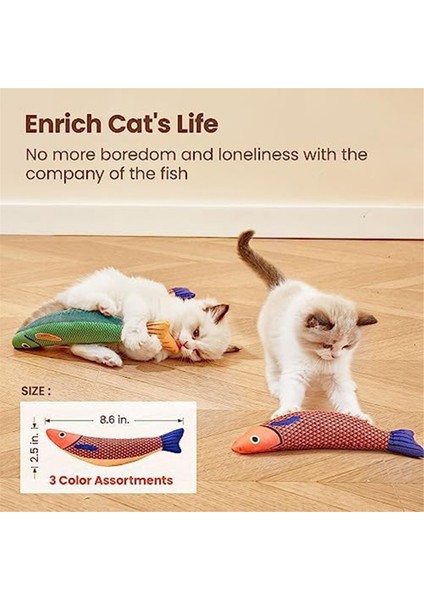 3 Adet Kedi Oyuncakları Saury Balığı, Kedi Çiğneme Oyuncağı Kedi Nanesi Oyuncakları Iç Mekan Kedileri Için (Yurt Dışından) fiyatları