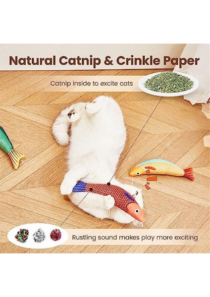3 Adet Kedi Oyuncakları Saury Balığı, Kedi Çiğneme Oyuncağı Kedi Nanesi Oyuncakları Iç Mekan Kedileri Için (Yurt Dışından) fırsatları