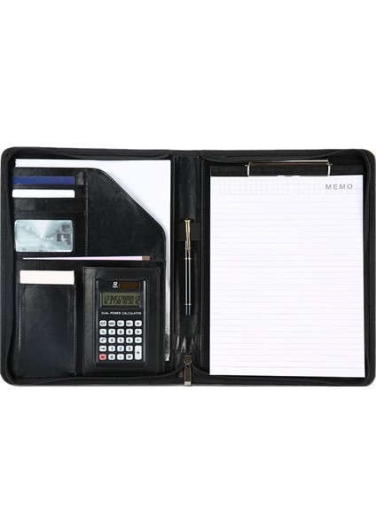 Taşınabilir Iş Padfolio Portföy Çantası, Ofis Konferans Not Defteri Için Hesap Makinesi ile Pu Portföy Klasörü (Yurt Dışından)