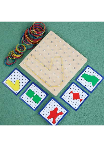 Geometrik Yaratıcı Tırnak Tahtası Çocuk Grafikleri Erken Eğitim Eğitici Oyuncaklar Ahşap Tırnak Tahtası (Yurt Dışından)