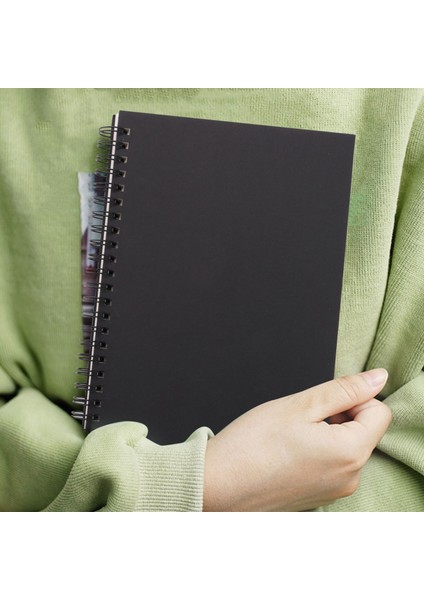 5 Adet A5 Siyah Spiral Defter Boş Eskiz Defteri Çizgisiz Günlük Paketi Kalın Boş Kağıt 50 Sayfa 100 Çizgisiz Sayfa (Yurt Dışından)