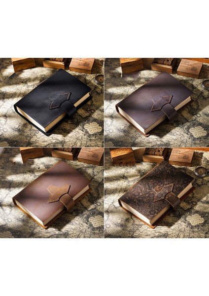A5 Siyah Retro Ilk Katman Inek Derisi El Yapımı Defter A5 Kraft Kağıt Ajanda Yaratıcı Retro Not Defteri Eskiz Defteri (Yurt Dışından)