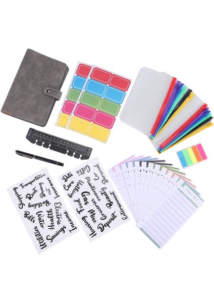 A6 Pu Bütçeli Klasör Fermuarlı Zarflar, Ev, Okul ve Seyahatte Yaygın Olarak Kullanılır Gri (Yurt Dışından)