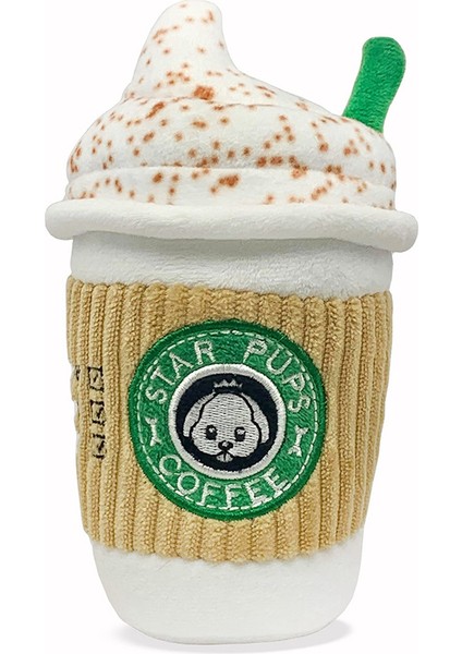 Parodi Yıldız Yavrular Kahve Köpek Oyuncağı Pup'kin Spice Latte - Sonbahar Komik Parodi Peluş Gıcırtılı Tatil Oyuncakları Orta Boy (Yurt Dışından)