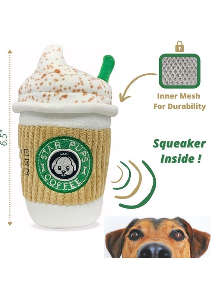 Parodi Yıldız Yavrular Kahve Köpek Oyuncağı Pup'kin Spice Latte - Sonbahar Komik Parodi Peluş Gıcırtılı Tatil Oyuncakları Orta Boy (Yurt Dışından)