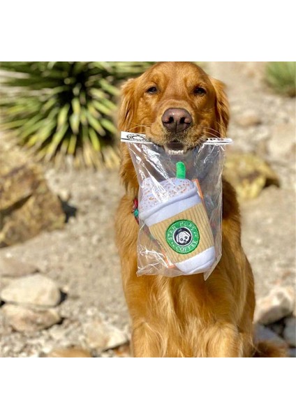 Parodi Yıldız Yavrular Kahve Köpek Oyuncağı Pup'kin Spice Latte - Sonbahar Komik Parodi Peluş Gıcırtılı Tatil Oyuncakları Orta Boy (Yurt Dışından)