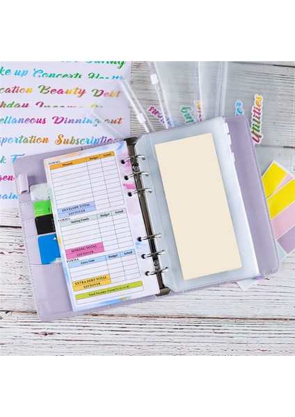 A6 Gradient Makaron Ciltli El Defteri Deri Pu Gevşek Yapraklı Defter Nakit Bütçe Defteri Fermuarlı Çanta, Yeşil (Yurt Dışından)