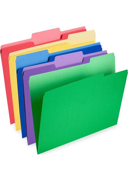 Renkli Dosya Klasörleri - Renkli Klasörler - Renkli Dosya Klasörleri Mektup Boyutu - (30 Paket, 8,5 x 11 Inç, 1/3 Kesim Sekmeler, 5 Renk) (Yurt Dışından)