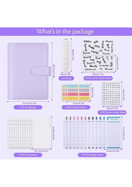 Bütçeleme Için Nakit Zarfları, Nakit Zarflı 34 Adet A6 Bütçe Klasör Cüzdanı, Zarfları Biriktirmek Için A6 Klasör Mor (Yurt Dışından) fırsatları