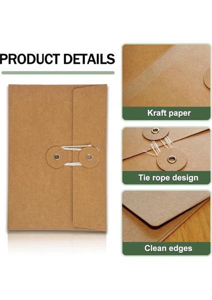 40 Adet Kraft Kağıt Zarflar, Bağlamalı Kapatma Proje Cepleri Belge Düzenleyici, 4,53 x 6,7 Inç (Kahverengi) (Yurt Dışından) modelleri
