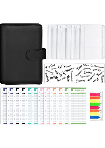 A6 Pu Defter Klasörü Bütçe Planlama Klasör Kapağı, 8 Klasör Cebi, Nakit Bütçe Zarf Sistemi, Nakit Saklamak Için (Yurt Dışından)