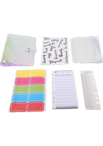 A6 Bütçe Dosyası, Pvc Defter 6 Halka Kapaklı Planlayıcı Düzenleyici Bütçe Zarflar Sayfalar Cepler ve Mektuplar Etiketler (Yurt Dışından)