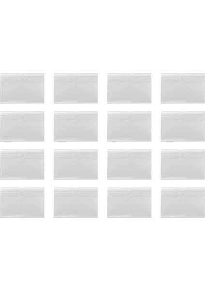 100 Adet Şeffaf Plastik Etiket Tutucular Tel Raf (6 x 4 Cm) (Yurt Dışından)
