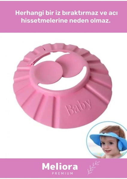 Bebek Banyo Şapkası Duş Başlığı Ayarlanabilir Düğmeli Çocuk Küvet Göze Su Kaçırmayan Pembe Şapka fiyatları
