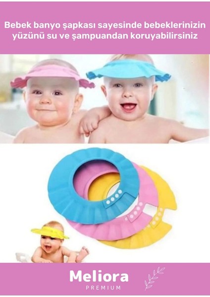 Bebek Banyo Şapkası Duş Başlığı Ayarlanabilir Düğmeli Çocuk Küvet Göze Su Kaçırmayan Pembe Şapka modelleri