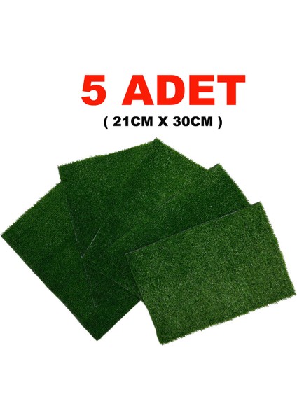 Yapay Çim Halı 7mm A4 Büyüklüğünde 21X30 cm 5 Adet