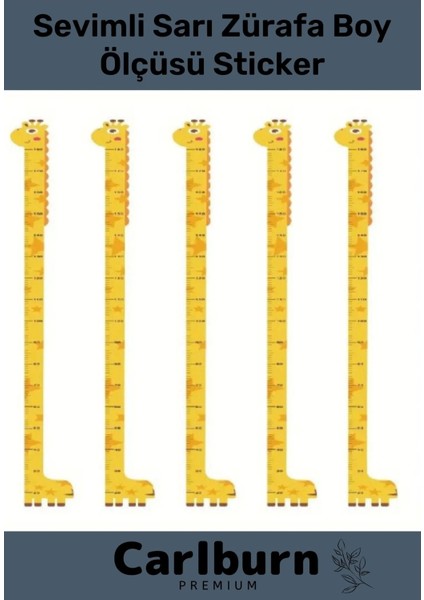 Özel Üretim Iz Bırakmayan Çift Taraflı Bantlı Silinebilir Ev Sevimli Sarı Zürafa Boy Ölçüsü Sticker