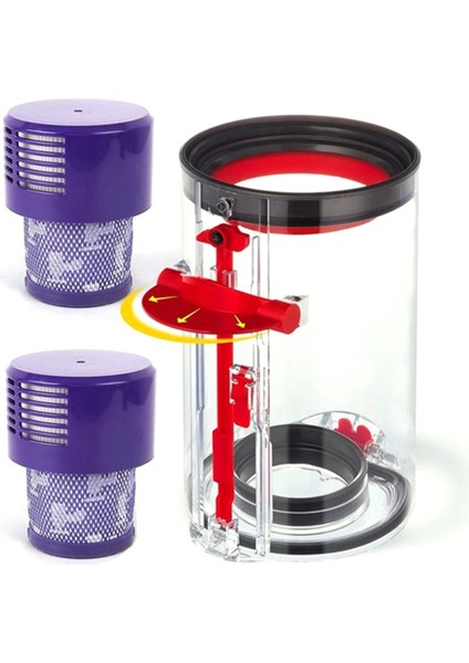 Dyson V10 SV12 Cyclone Absolute Animal Elektrikli Süpürge Için Büyük Toz Haznesi Kovası Büyük/uzun Şeffaf Hazne Kabı Değişimi (Yurt Dışından)