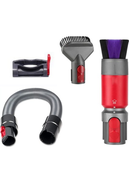 Dyson V7/V8/V10/V11/V15 Elektrikli Süpürge Aksesuarları Uzatma Esnek Hortumu Için 4 Adet Kalıntı Bırakmayan Toz Fırçası Hortumu Seti (Yurt Dışından)