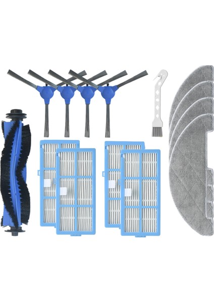 Proscenic 850T Robot Süpürge Aksesuarları Yedek Parçaları Için 14 Adet Ana Fırça Yan Fırça Hepa Filtresi (Yurt Dışından)