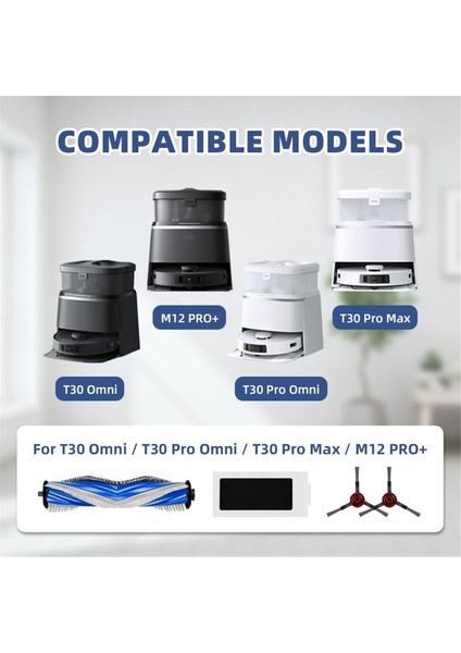 Ecovacs Deebot T30 Omni Için, T30 Pro Omni Için Ana Yan Fırça Hepa Filtreleri, T30 Pro Max, Yedek Parçalar (Yurt Dışından) fiyatları