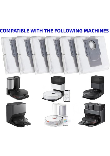 Roborock S8+/ S8 Pro Ultra/ S7 Maxv Ultra/ S7 Pro Ultra/ Q7+/ Q7 Max+/ Q8 Max+/ Q5 Pro+/ Q5+ Ultra Çantalar Için Toz Torbaları (Yurt Dışından) fırsatları