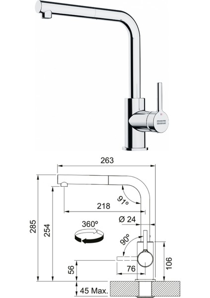 Maris Mrx 110-70 Eviye, Lina Spiralli Inox Armatür Seti modelleri