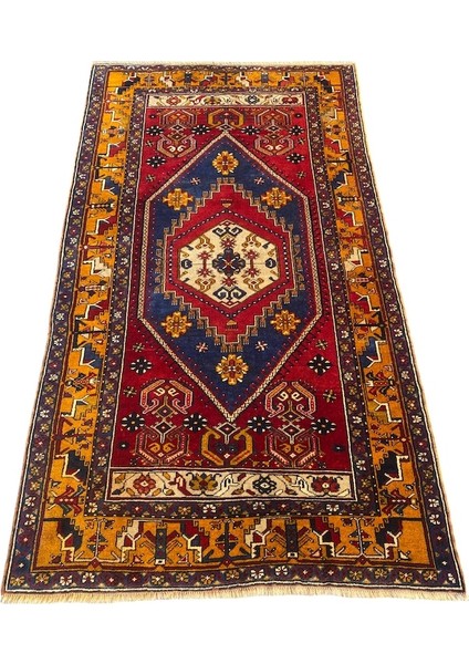 El Dokuma 125 x 225 Büyük Yahyalı Halısı Ince Kök Boya Yün Halı