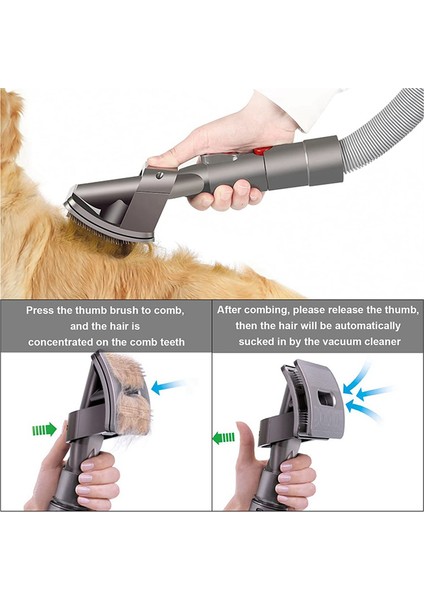 Groom Tool Köpek Evcil Hayvan Fırçası Vakum Aparatı V10 V11 V12 V15 V8 V7 Için Hızlı Çıkarma Dönüştürücü Adaptörlü (Yurt Dışından)