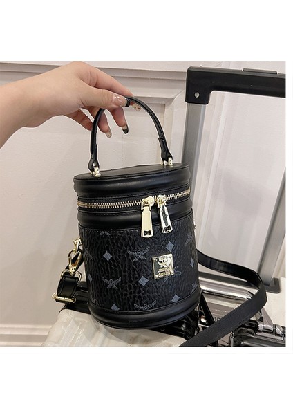 Yeni Moda High-End Crossbody Çok Yönlü Kova Çanta Kadınlar Için Silindirik Kova Çanta (Yurt Dışından)