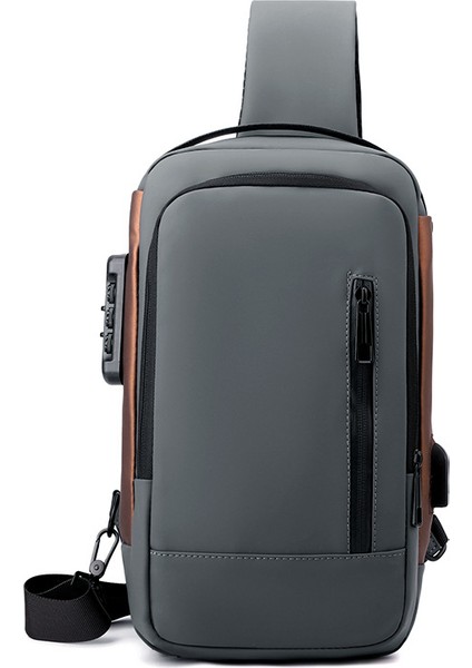 Kod Kilidi Anti-Hırsızlık Erkek Göğüs Çantası Yeni Tek Omuz Crossbody Çanta Büyük Kapasiteli Çok Fonksiyonlu Crossbody Sırt Çantası Erkekler Için (Yurt Dışından)