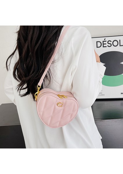 Kadınlar Için Popüler Mini Çanta, Yeni Üst Düzey Moda Bel Çantası, Eşkenar Dörtgen Çapraz Çanta, Kalp Şeklinde Çanta (Yurt Dışından)