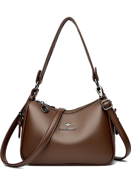 Kadın Çantası Yeni Orta Yaşlı Anne Çantası Büyük Kapasiteli Tote Çanta Kadın Omuz Crossbody Çantası (Yurt Dışından)