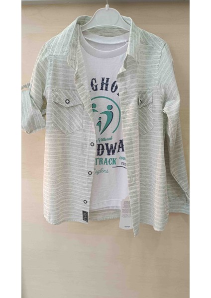 Erkek Çocuk Içli Dışlı Tişört Gömlek Ikili Takım