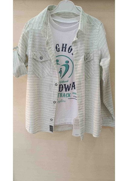 Erkek Çocuk Içli Dışlı Tişört Gömlek Ikili Takım modelleri