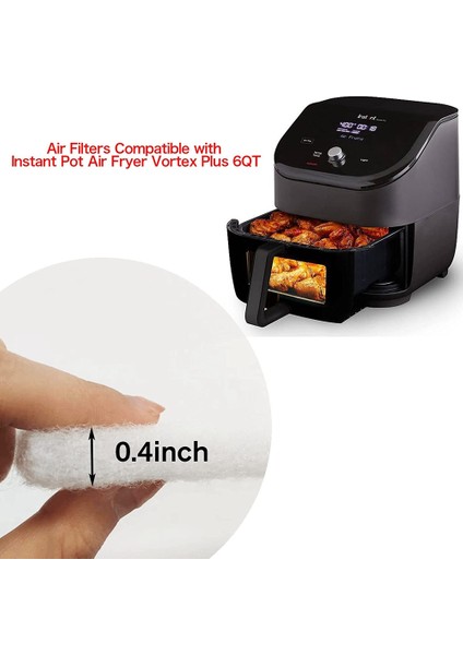 Pot Hava Fritöz Vortex Plus 6qt Filtreler Için 20 Pcs Hava Fritöz Yedek Filtreler Koku Silebilir ve Yağ Kalıntısını Olabilir (Yurt Dışından)