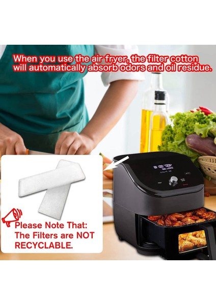 Pot Hava Fritöz Vortex Plus 6qt Filtreler Için 20 Pcs Hava Fritöz Yedek Filtreler Koku Silebilir ve Yağ Kalıntısını Olabilir (Yurt Dışından)