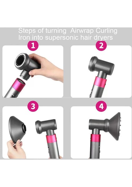 Dyson Airwrap Aparatları Için Difüzör+Adaptör+Profesyonel Yoğunlaştırıcı, Saç Kurutma Makinesine Dönüştürme Saç Maşası Için (Yurt Dışından)